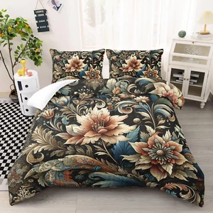 Watercolor Floral Pattern Bedding Comforter Set, Queen Size Bedding Set for A... - Picture 1 of 7