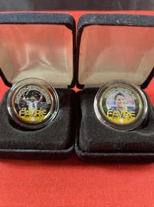 Brett Favre Six (2) Coin 24KT Gold Plated U.S. Statehood Quarter - Picture 1 of 6