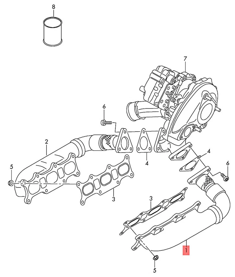 Colectores de escape izquierdo originales AUDI VW A4 allroad quattro Avant S4 059253033BP Foto 1 de 1