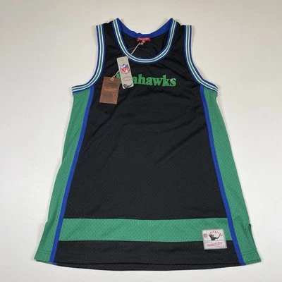 Camiseta sin mangas Seattle Seahawks para mujer XL negra malla de gran tamaño Mitchell & Ness NUEVA Foto 1 de 4