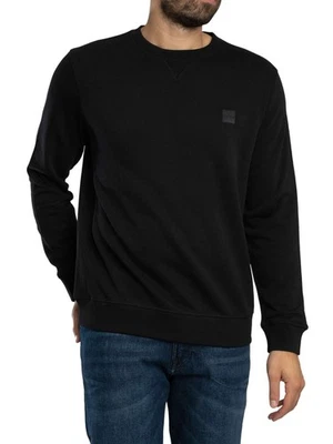 BOSS Men's Westart Logo Sweatshirt, Black - Image 1 of 4