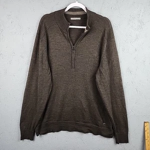 Smartwool Kiva Ridge Sweater Mens XL Brown Zip Logo Merino Wool Base Layer Hike - Picture 1 of 11
