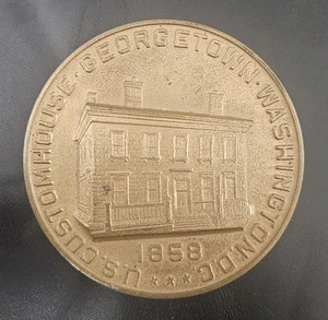 1858 US CUSTOMHOUSE Georgetown Washington DC TREASURY CUSTOMS SERVICE Medal 3” - Picture 1 of 6