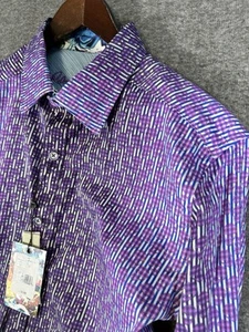 Robert Graham Callisto lila Totenköpfe $ 218 Small neu mit Etikett klassische Knopf-Flip-Manschette - Bild 1 von 8