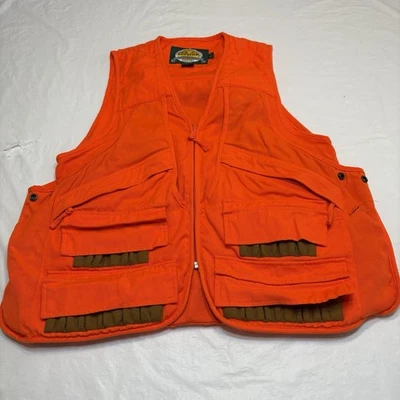 Cabela's Hunting Field Vest Mens Small Blaze Orange Shell Holder Game Pouch - Image 1 of 4