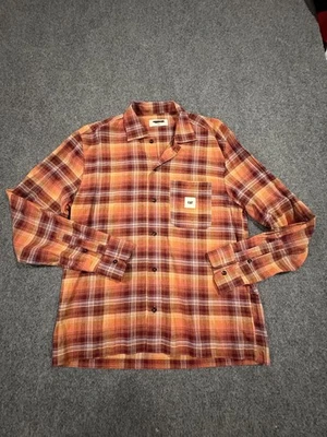 Caterpillar Shirt Mens XS Orange Brown Plaid Long Sleeve Made in Italy Workwear - Image 1 of 4