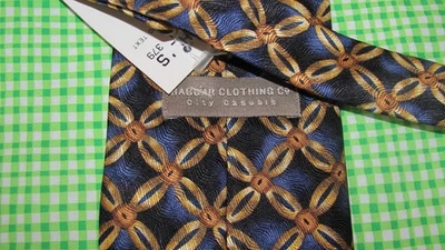 Corbata de cuello de seda para hombre Haggar Clothing SHD TEXT nueva con etiquetas - envío gratuito Foto 1 de 4