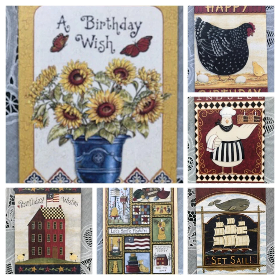 ASSORTED LEGACY / SALTBOX ILLUSTRATIONS GREETING CARDS - BIRTHDAY - YOU CHOOSE!