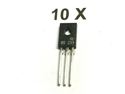 KOMBINAT MIKROELEKTRONIK ERFURT (KURZ: KME BD233, VCE= 45V, 2A, VEB= 5V, 25W, NPN, 3Mhz, SI, 150 C°, TO126, KME, 10 unidades