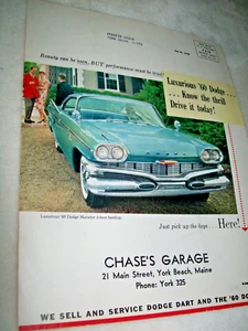1960 Dodge Matador mid-size-mag car ad -York Beach Maine ME-"Know the thrill" - Picture 1 of 1