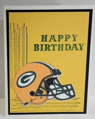 HANDMADE Handcrafted Greeting Card- Happy Birthday - Green Bay Packer Football Theme