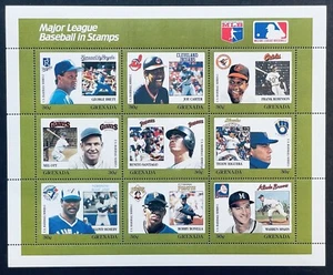 GRENADA MAJOR LEAGUE BASEBALL PLAYERS STAMPS SHEET 1988 MNH SPORTS MEL OTT - Picture 1 of 1