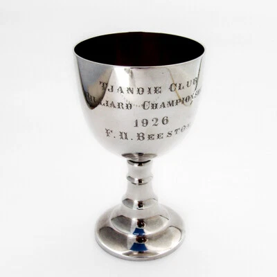 Copa Trofeo Billar Interior Dorado 830 Estándar Plata Años 20 Foto 1 de 4