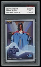 JAMESON WILLIAMS 2022 PANINI INSTANT NFL DRAFT NIGHT 1ST GRADED 10 ROOKIE CARD