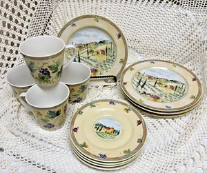 EUC 1 Tuscan Country Interiors Luncheon Plate Mug Saucer 4 sets available - Picture 1 of 6