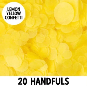 Biodegradable Wedding Confetti | LEMON YELLOW | Circle Tissue Paper | 20g Bag - Picture 1 of 4