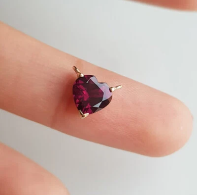 Corazón Natural 5,6,7,8mm Rodolita Dije para Colgante, Collar Oro Amarillo 14k Foto 1 de 4