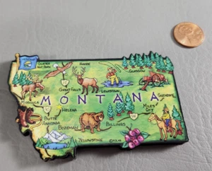 Montana State Shape Fridge Collectible Souvenir Magnet - Picture 1 of 4