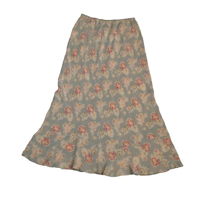 Maxi Falda Sundance Boho 100% Seda Fluida Floral Talla 12 Elástica Foto 1 de 4