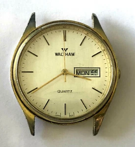 Vintage Waltham Quartz XDO16 065 Mens Watch No Band Parts Repair Only St Steel  - Picture 1 of 11