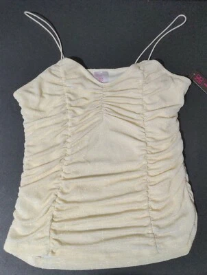 Women's No Boundaries Junior Spaghetti Strap Rucshed Glittery Top Size S 3-5 NEW - Image 1 of 4