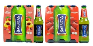 Barbican Combo Peach & Strawberry Non-Alcoholic Malt Drinks 2 x 6 Pack 330ML - Picture 1 of 10