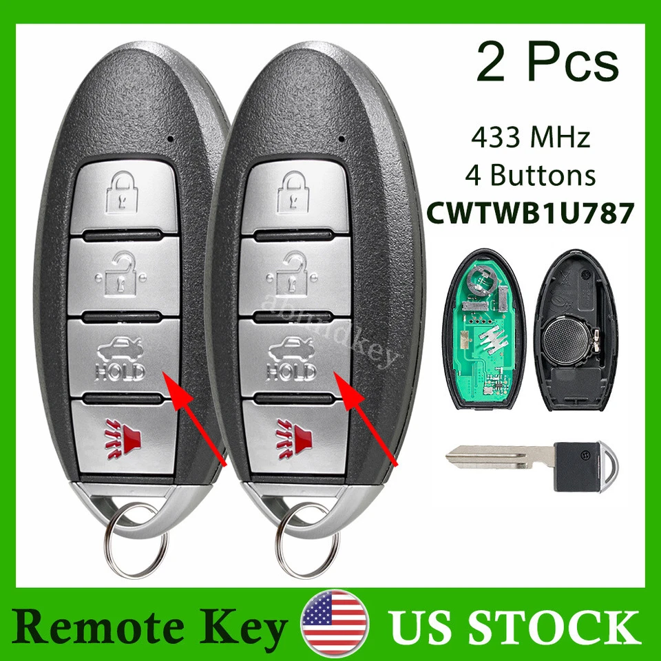 2 para Infiniti M37 M56 QX56 Prox 2011 2012 2013 mando a distancia llavero inteligente CWTWB1U787 Foto 1 de 4