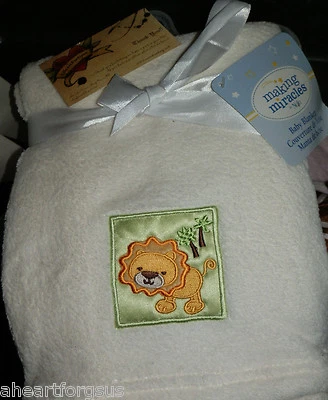 NOJO BABY ОДЕЯЛО ДЖУНГЛИ ЛЕВ ПЛЮШЕВЫЙ КРЕМОВЫЙ МАЛЬЧИК ВСЕ ЦЕЛИ НОВЫЙ ТВОРИТЬ ЧУДЕСА  - Изображение 1 из 3