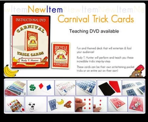 CARNIVAL BICYCLE DECK & TEACHING DVD BY RUDY HUNTER MAGIC CARD TRICKS ROUTINES - Picture 1 of 1