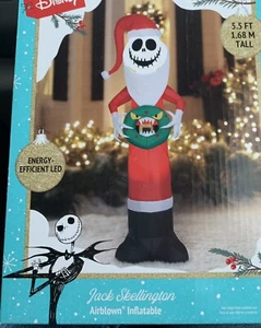 NIGHTMARE BEFORE CHRISTMAS JACK SKELLINGTON INFLATABLE DISNEY CHRISTMAS 5.5" - Picture 1 of 2