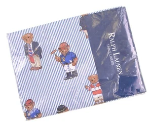 "NUEVO Polo Ralph Lauren Polo Bear Seersucker Mantel Lienas Ovaladas 60"" x 108"" - Imagen 1 de 7