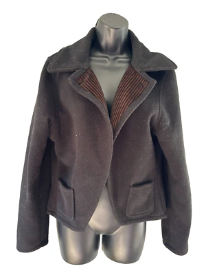 Chaqueta corta forrada de manga larga negra Wooly Bully Colorado para mujer bolsillos grandes Foto 1 de 4