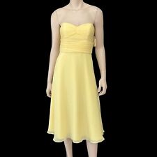 Davids Bridal Canary Yellow Bridesmaid Prom Dress Formal Strapless Size 4 NWT