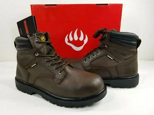 Wolverine Boots Mens 13 Steel Toe Work Clint Waterproof Leather Dark Brown New - Picture 1 of 11