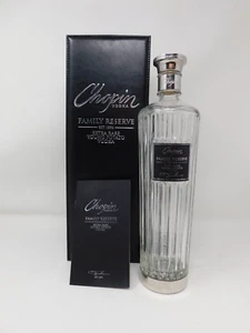 750 ml Botella de Vodka Chopin Family Reserve vacía y folleto sin enjuagar - Imagen 1 de 4