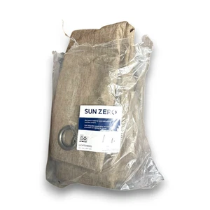 Sun Zero Lichtenberg Blackout Curtains One Panel Pair Brown 50 x 63 in ea - Picture 1 of 3