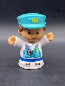Fisher Price Little People Train Engineer Conductor 2016 Teal Hat - Picture 1 of 11