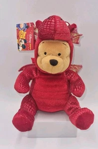 Winnie The Pooh Plush 8" Disney Store Tagged St. Davids Day Dragon Beanie Toy - Picture 1 of 9