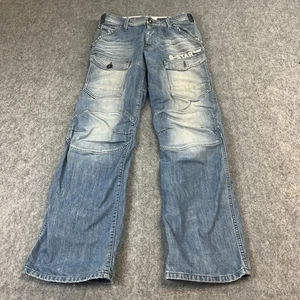 G Star Mens Jeans Baggy Straight 30 32 Blue Y2K Cargo Double Knee Skater Cinch - Picture 1 of 12