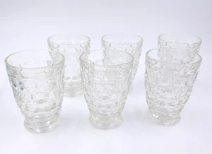 4 VTG Federal Glass Yorktown Iridescent Thumbprint 4.75” Footed Tumblers 8 Oz. - Picture 1 of 2