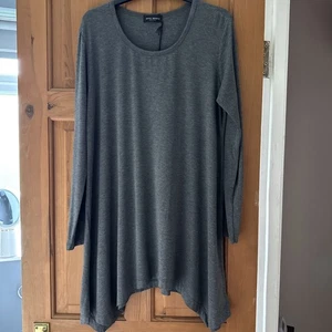 NEW JAMES LAKELAND A LINE JERSEY TUNIC/DRESS GREY SZ 10-12 - Picture 1 of 6