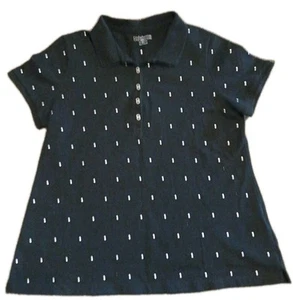 Polo Croft & Barrow Mujer Talla XL Negro Blanco Lunares Manga Corta Clásico Básico - Imagen 1 de 13