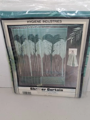 Cortina de ducha vintage Hygiene Industries 70x72 Treasure Isle 100 % vinilo EE. UU. Foto 1 de 4