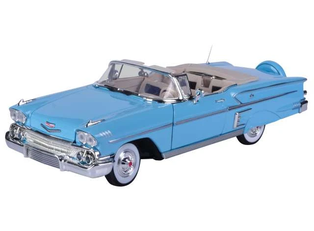 MOTOR MAX, CHEVROLET Impala 1958 blu, 1/18,  MMX73112BLEU - Immagine 1 di 1