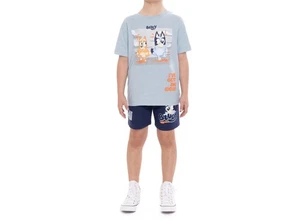Bluey Boys' Size 7 Short Sleeve Graphic Tee and Shorts Set - Picture 1 of 4