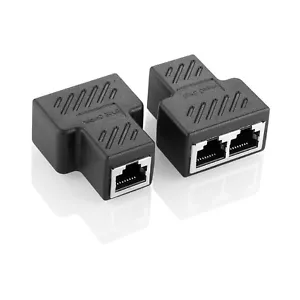 2x Adattatore Sdoppiatore di Rete RJ45 Sdoppiatore Cat6A Connettore Ethernet Cavo LAN Y - Foto 1 di 12