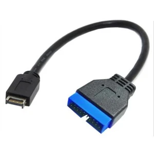 USB 3.1 Type E Front Panel Header to USB 3.0 20 Pin Male Header Extension Cable - Picture 1 of 8