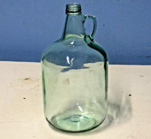De colección. Jarra de vaso verde botella de vino bucle para dedos 4 litros, galón + - Imagen 1 de 3
