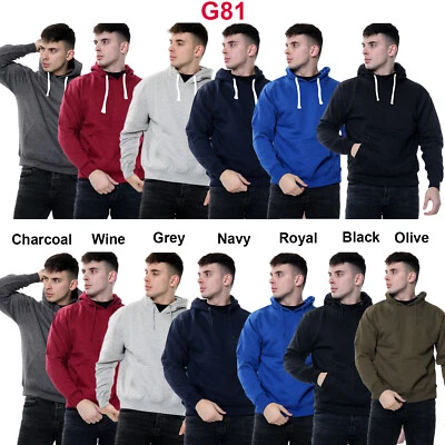 Mens Pullover Hoodie Hooded Sweatshirt Fleece Jacket Jumper Plain Hoody S-8XL - Image 1 of 4