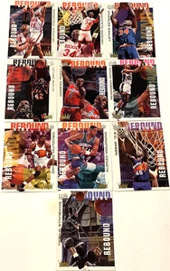 1994-95 Fleer Ultra Basketball Rebound King conjunto completo de 10 cartas, Shaq, Alonzo - Imagen 1 de 2